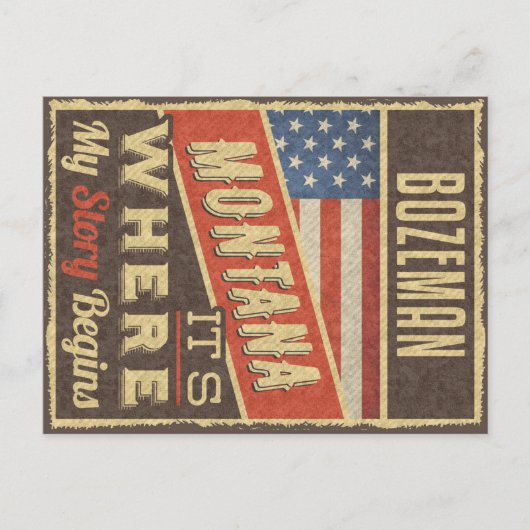Bozeman Montana Briefkaart (Voorkant)