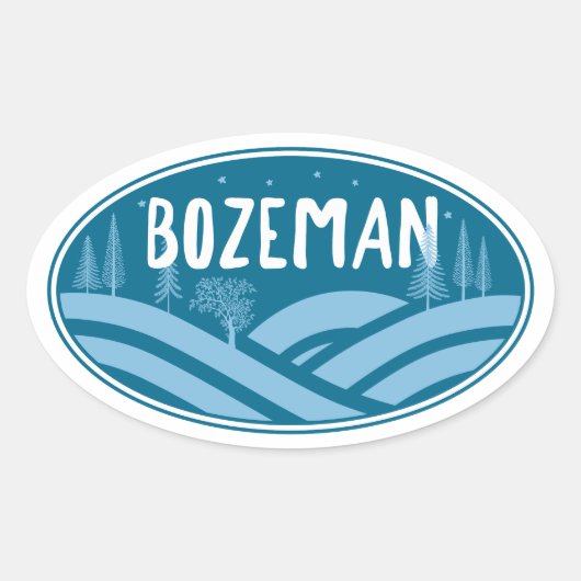 Bozeman Montana buiten Ovale Sticker (Voorkant)