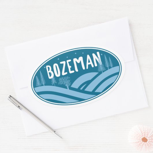 Bozeman Montana buiten Ovale Sticker (Envelop)