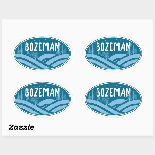 Bozeman Montana buiten Ovale Sticker (Vel)