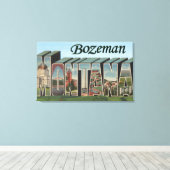 Bozeman, Montana - Grote letterscènes Canvas Afdruk (Insitu (Houten vloer))