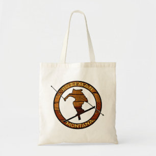 Bozeman Montana houten skiër canvas tas