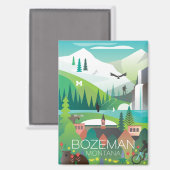 Bozeman, Montana koelkastmagneet Magneet (Voorkant / Achterkant)
