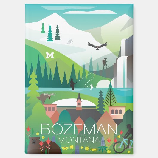 Bozeman, Montana koelkastmagneet Magneet (Voorkant)