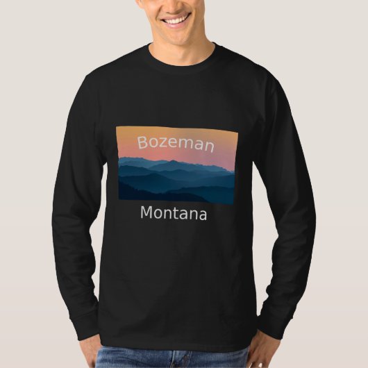 Bozeman Montana Mountain sunset hometown T-shirt (Voorkant)