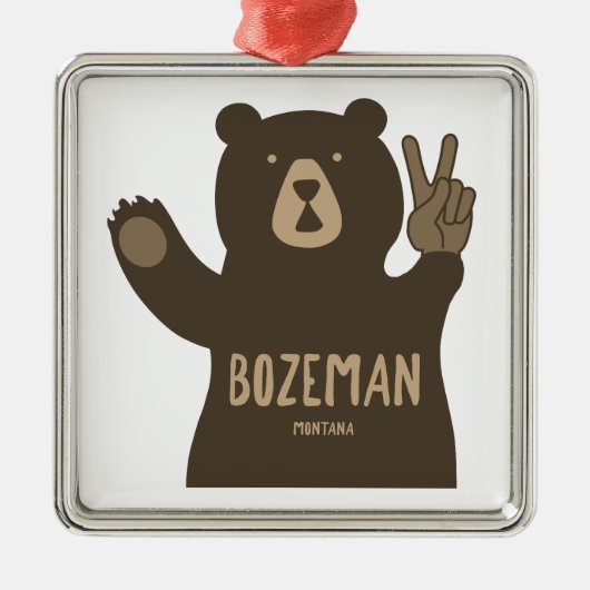 Bozeman Montana Peace Bear Metalen Ornament (Voorkant)