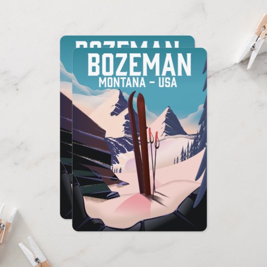 Bozeman Montana poster (Voorkant / Achterkant in situ)
