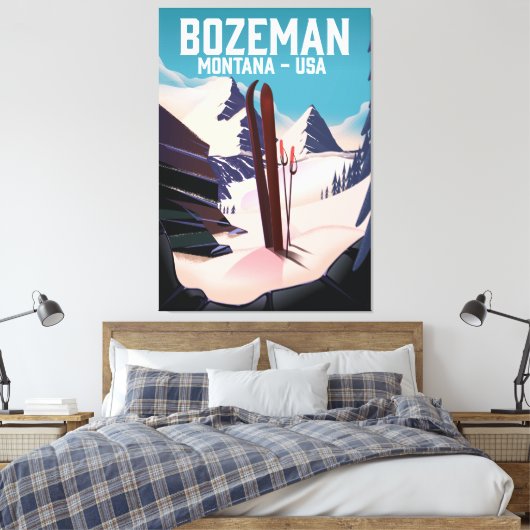 Bozeman Montana poster Canvas Afdruk (Insitu (Slaapkamer))