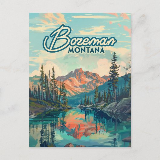 Bozeman Montana Rocky Mountains Vintage Briefkaart (Voorkant)