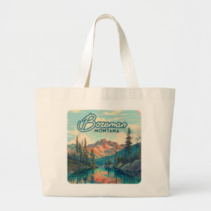 Bozeman Montana Rocky Mountains Vintage Grote Tote Bag