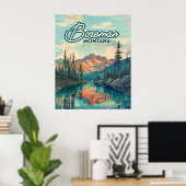 Bozeman Montana Rocky Mountains Vintage Poster (Thuiskantoor)