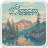 Bozeman Montana Rocky Mountains Vintage Sticker (Voorkant)