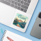 Bozeman Montana Rocky Mountains Vintage Sticker (Laptop met iPhone)