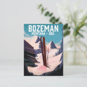 Bozeman Montana ski-poster Briefkaart (Staand voorkant)