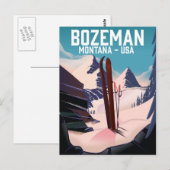 Bozeman Montana ski-poster Briefkaart (Voorkant / Achterkant)