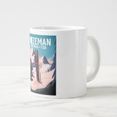 Bozeman Montana ski-poster Grote Koffiekop (Voorkant rechts)