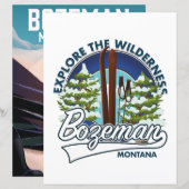 Bozeman Montana ski poster logo (Voorkant / Achterkant)