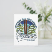 Bozeman Montana ski poster logo Briefkaart (Staand voorkant)
