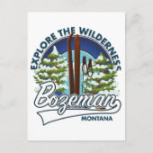 Bozeman Montana ski poster logo Briefkaart (Voorkant)