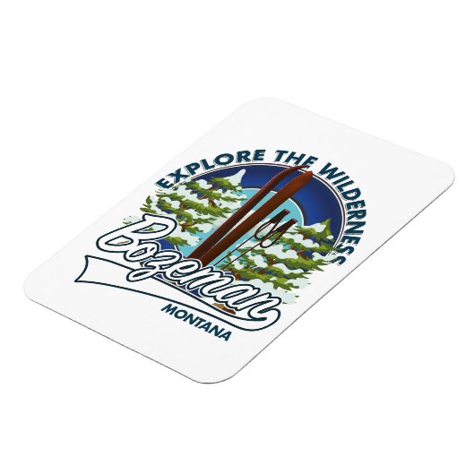 Bozeman Montana ski poster logo Magneet (Linkerzijde)