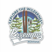Bozeman Montana ski poster Sticker (Voorkant)