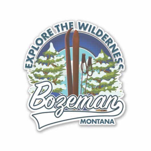 Bozeman Montana ski poster Sticker (Voorkant)