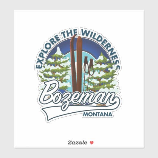 Bozeman Montana ski poster Sticker (Vel)