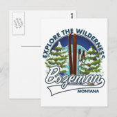 Bozeman Montana ski-posterlogo Briefkaart (Voorkant / Achterkant)