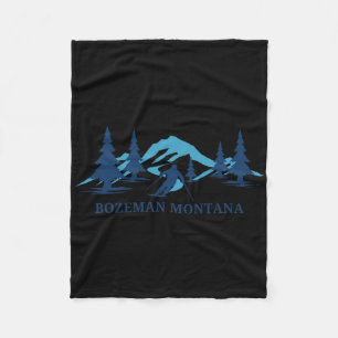 Bozeman Montana Ski Resort Skiër Fleece Deken