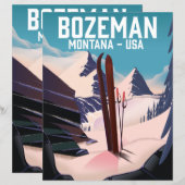 Bozeman Montana skiposter (Voorkant / Achterkant)