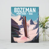 Bozeman Montana skiposter (Staand voorkant)