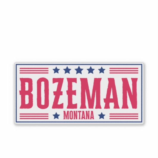 BOZEMAN MONTANA Stars & Stripes Sticker (Voorkant)