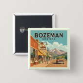 Bozeman Montana Vierkante Button 5,1 Cm (Voorkant /achterkant)