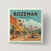 Bozeman Montana Vierkante Button 5,1 Cm (Voorkant)