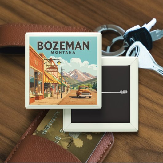 Bozeman Montana Vierkante Button 5,1 Cm
