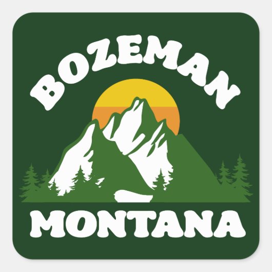 Bozeman, Montana Vierkante Sticker (Voorkant)