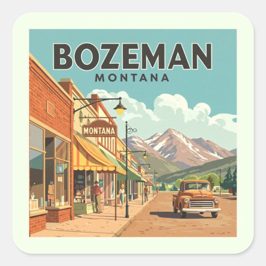 Bozeman Montana Vierkante Sticker (Voorkant)