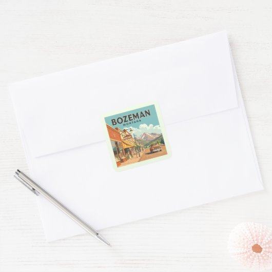  Bozeman Montana Vierkante Sticker (Envelop)