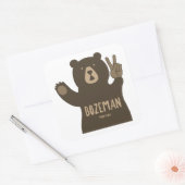 Bozeman Montana Vredesbeer Vierkante Sticker (Envelop)