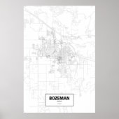 Bozeman, Montana (zwart op wit) Poster (Voorkant)