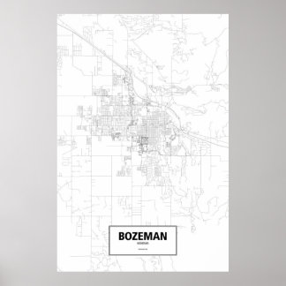 Bozeman, Montana (zwart op wit) Poster