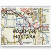Bozeman MT  kaart Sticker (Voorkant)
