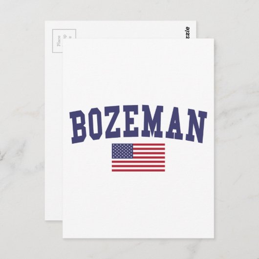 Bozeman US Flag Briefkaart (Voorkant / Achterkant)
