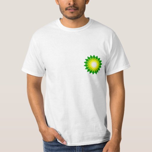 BP: "En we geven om de kleine mensen" in het wit T-shirt (Voorkant)