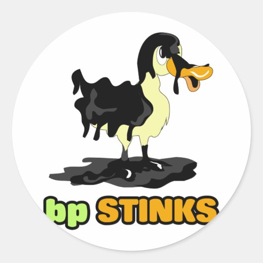 bp Stinks Ronde Sticker (Voorkant)