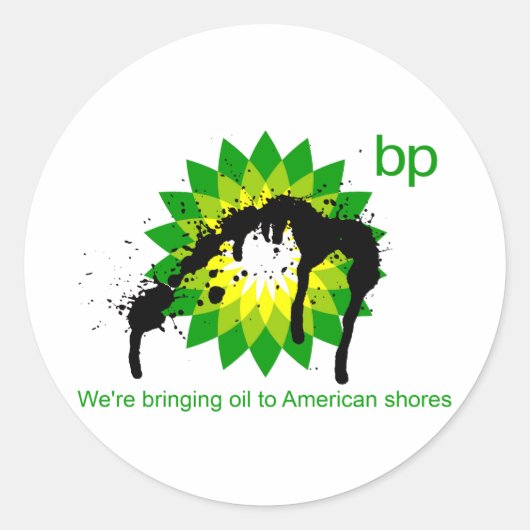 BP: We brengen olie naar Amerikaanse kusten Ronde Sticker (Voorkant)