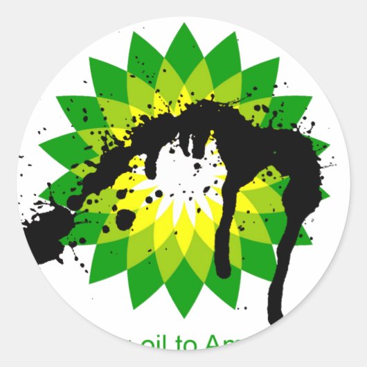 BP we brengen olie naar de Amerikaanse kusten Ronde Sticker (Voorkant)