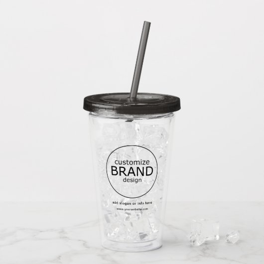 BPA Free Business Logo Branding Tumbler Drinkware Acryl Drinkbeker (Achterkant ijs)