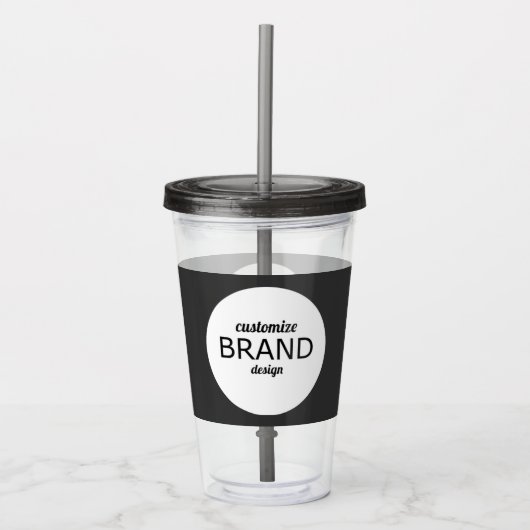 BPA Free Custom Business Logo Tumbler Drinkware Acryl Drinkbeker (Voorkant)
