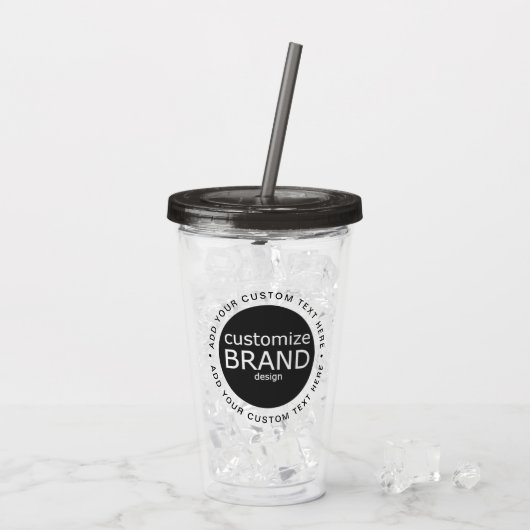 BPA Free Custom Logo Tumbler Drinkware Acryl Drinkbeker (Achterkant ijs)